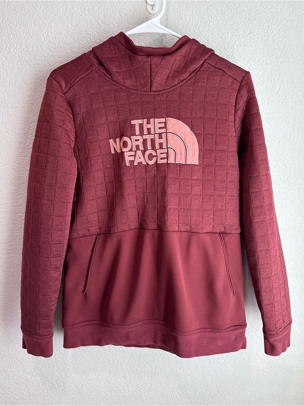 The North Face Half Dome Quilted Pullover Hoodie Maroon Women's Size Large